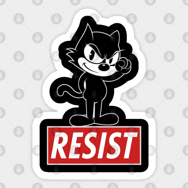 Felix the Cat, Resist, Black Lives Matter Protest Sticker by UrbanLifeApparel